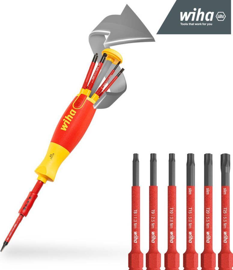 Wiha Schroevendraaier met bitmagazijn LiftUp electric TORX met 6 slimBits. 41157
