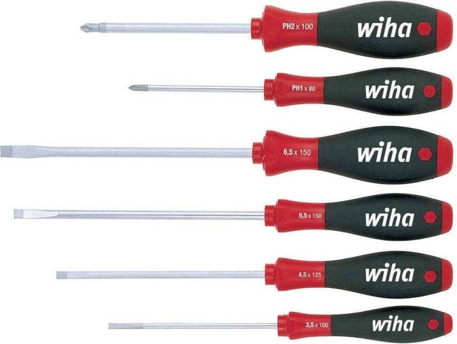 Wiha Schroevendraaierset SoftFinish sleufkop Phillips 6-delig 07152
