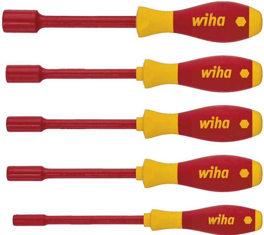 WIHA Schroevendraaierset Softfinish Electric Zeskantdopsleutel 5-delig (29466)