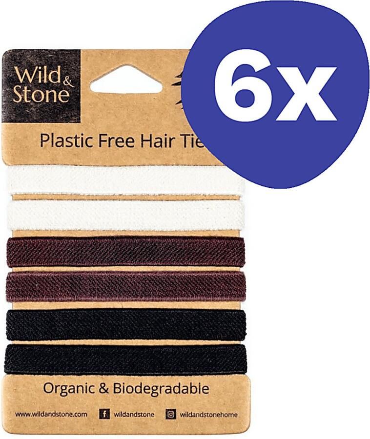 Wild and Stone Wild & Stone Plasticvrije Haarelastiekjes Naturel (6 stuks)