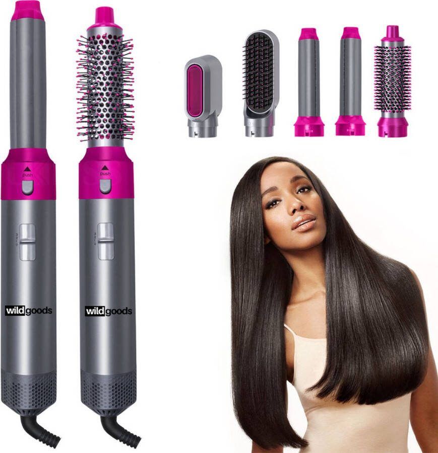 Wild Goods Airwrap Föhnborstel Airstyler Krulborstel 5 in 1 multistyler Trendy airstyler Borstel föhn Wafeltang Krultang