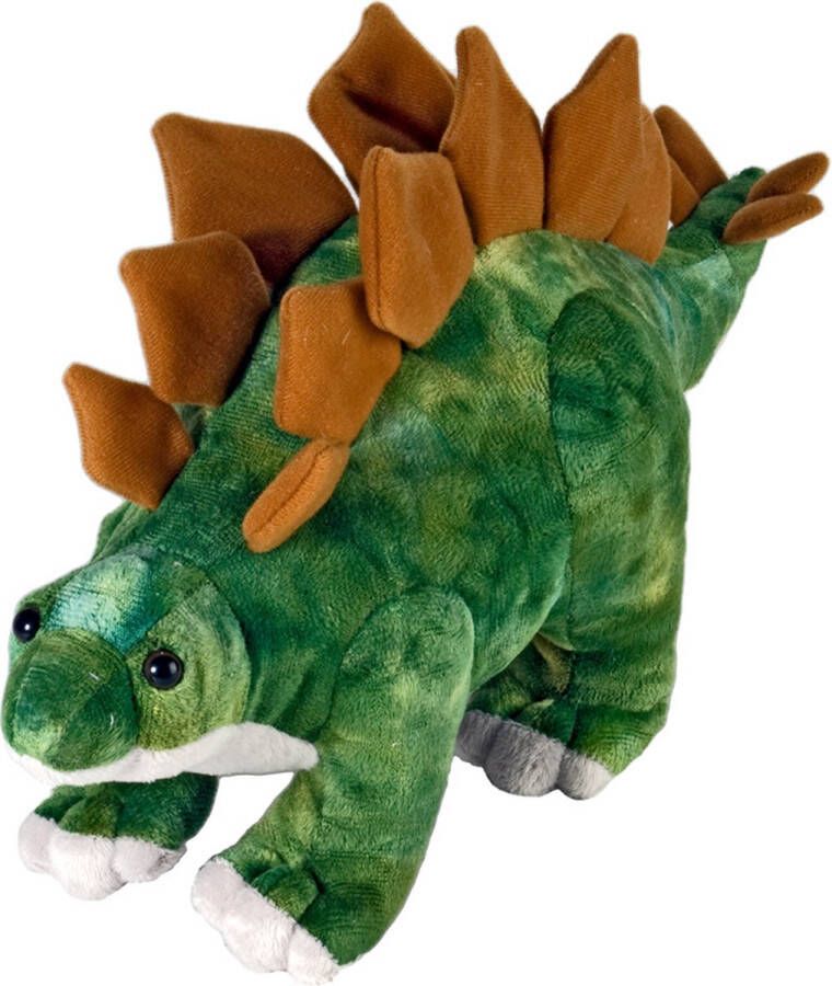 Wild Republic Pluche dinosaurus Stegosaurus knuffel groen bruin 25 cm Dinosaurus dieren knuffels Speelgoed