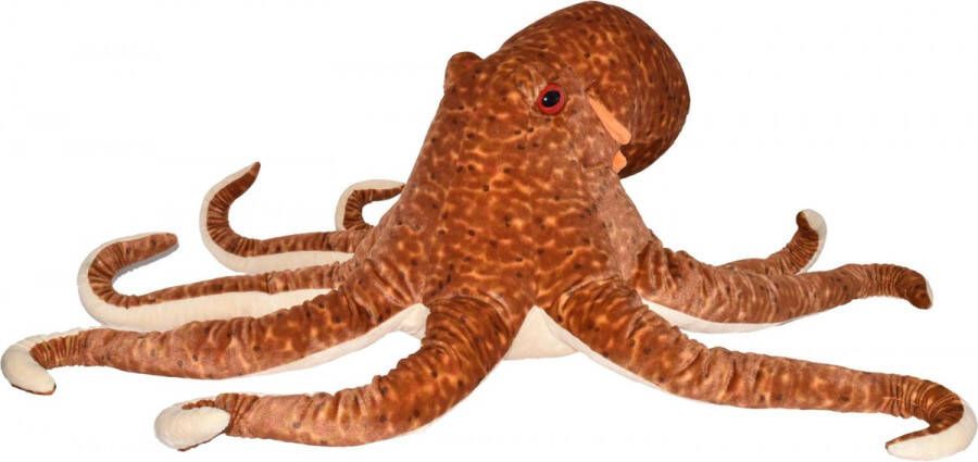 Wild Republic knuffel octopus junior 76 cm pluche oranje beige