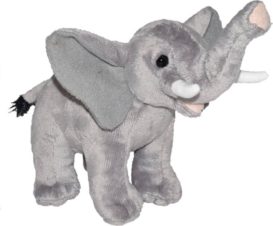 Wild Republic knuffel olifant 20 cm pluche grijs