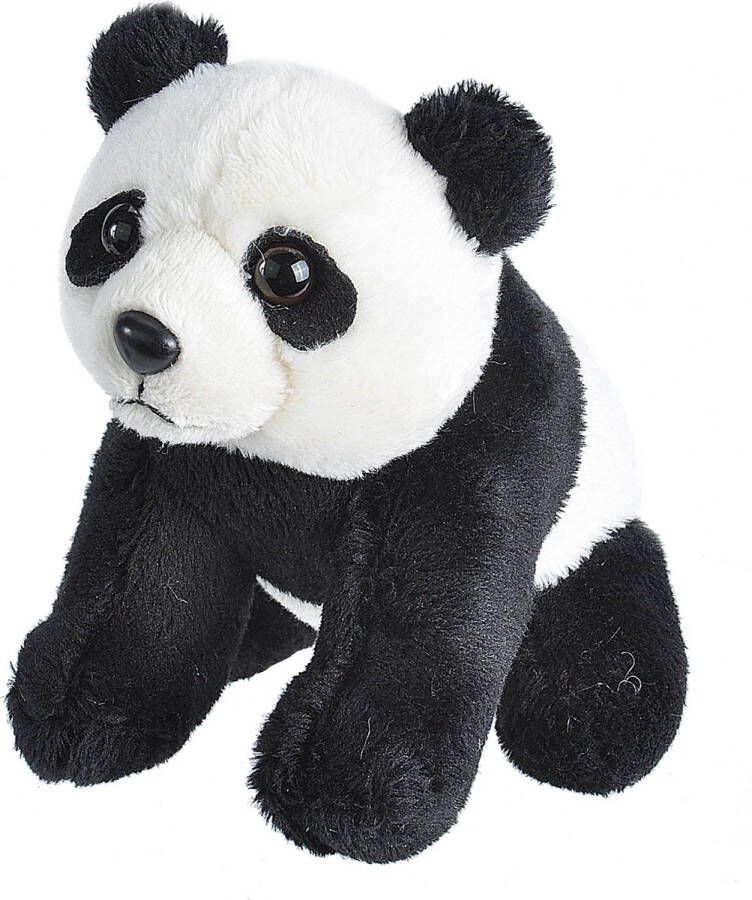 Wild Republic knuffel panda junior 13 cm pluche zwart wit