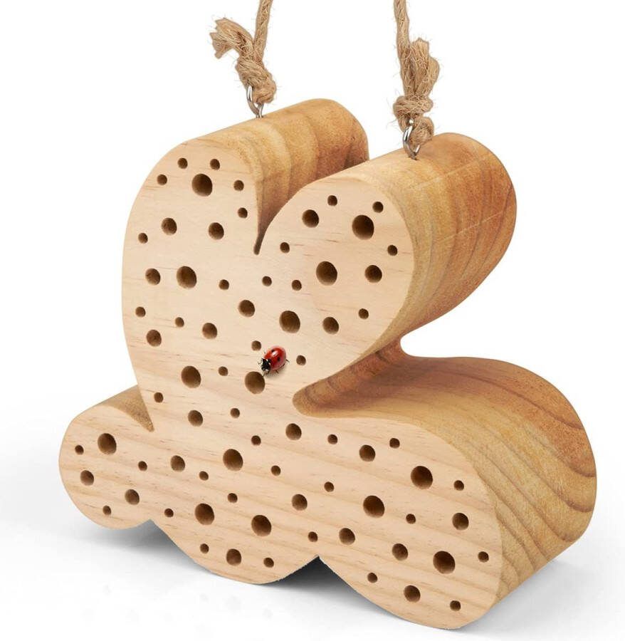 Wildlife friends WILDLIFE FRIEND I Beneficial Bee Hotel Schuilplaats voor nuttige insecten gemaakt van natuurlijk hout onbehandeld & natuurlijk insectenhotel insectenhuis voor natuurlijke ongediertebestrijding