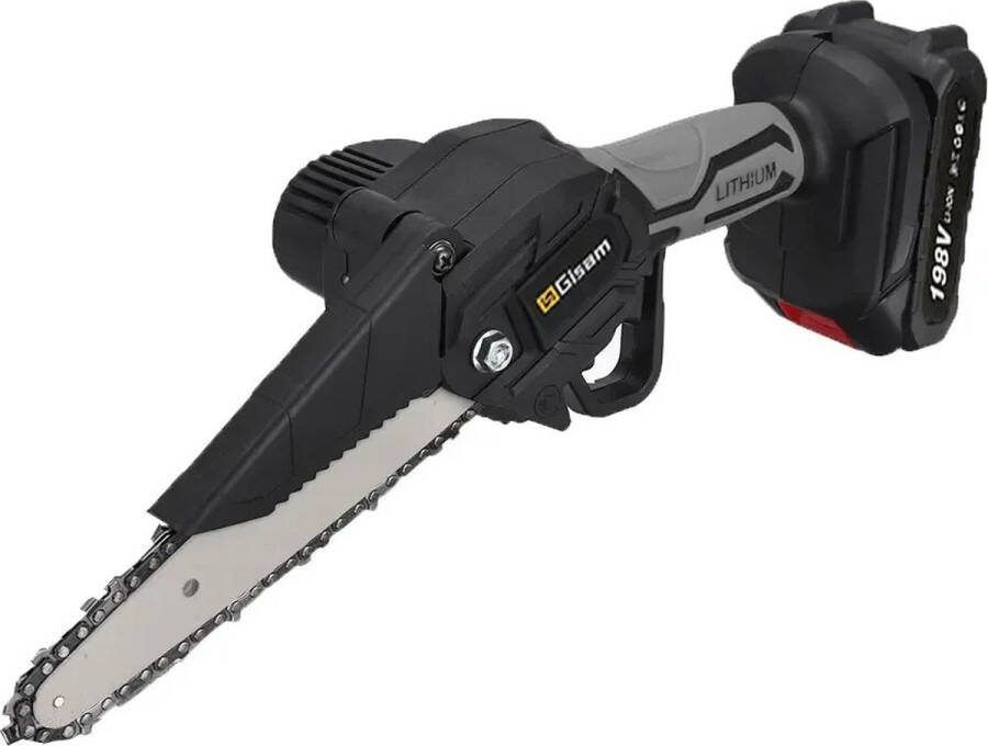 Wildor Mini Kettingzaag Elektrische Takkenzaag Snoeizaag Houtzaag Handkettingzaag Boomzaag Zaagmachine Heggenschaar 2 Accu's 4 kettingen Opbergkoffer Zwart