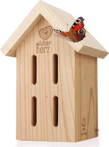 Wildtier herz I Vlinderhuis onbehandeld & robuust insectenhotel vlinder van weerbestendig massief hout vlinders kweken voor de tuin