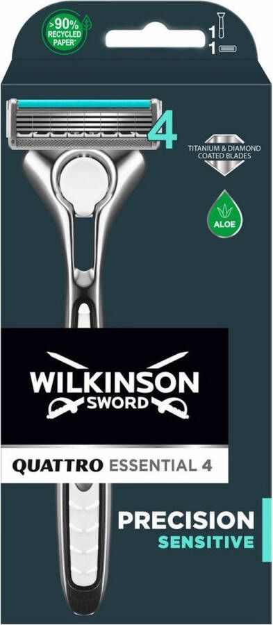 Wilkinson 5x Men Scheermes Quattro Razor Essential 4 Sensitive 1up