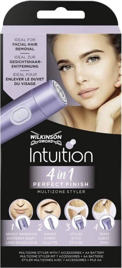 Wilkinson Intuition 4 In 1 Perfect Finish Multizone Styler met 7 Accessoires en Batterij 4-in-1 trimmer met flexibile scheeropzetstukken