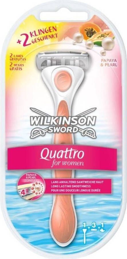 Wilkinson Quattro For Women Scheerapparaat + 3 scheermesjes