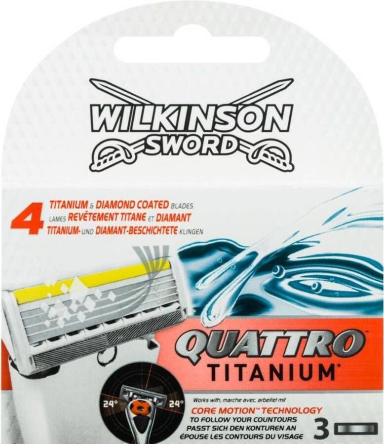 Wilkinson Quattro Titanium Scheermesjes 3 Stuks