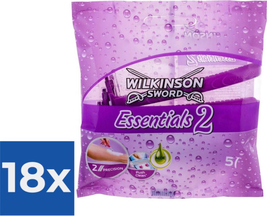 Wilkinson Sword Essentials 2 ( 5ks ) Jednorázová dámská holítka Voordeelverpakking 18 stuks