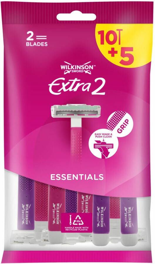 Wilkinson Extra2 Beauty Essentials Wegwerpscheermesjes Voor Vrouwen 15st