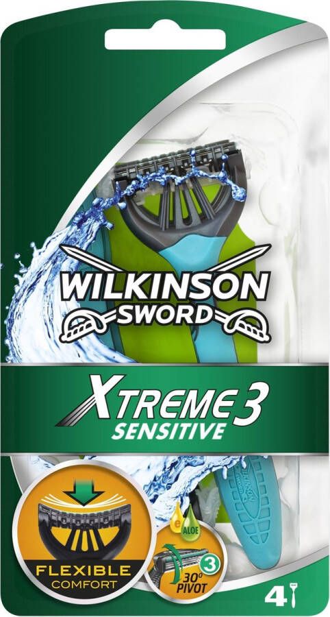 Wilkinson Sword Extra 3 Sensitive 4 stuks Wegwerpscheermesjes