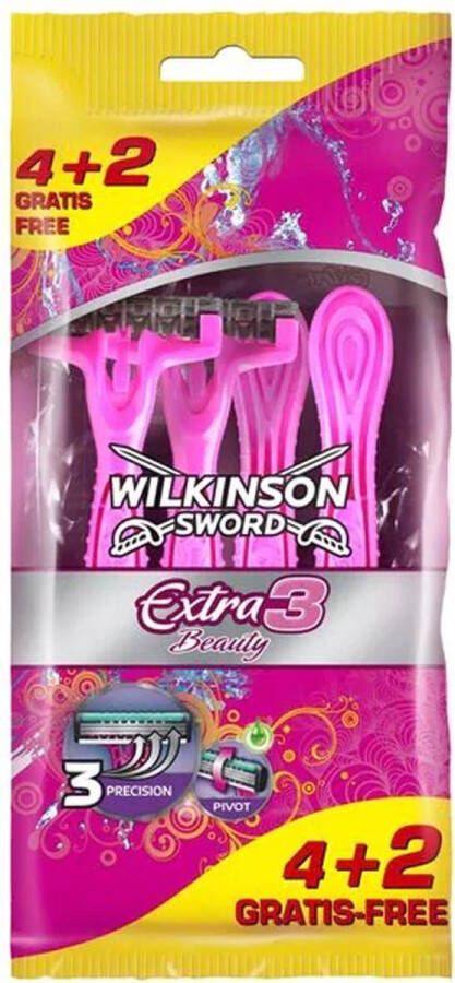 Wilkinson Sword Extra3 Beauty Wegwerp Scheermesjes 4+2