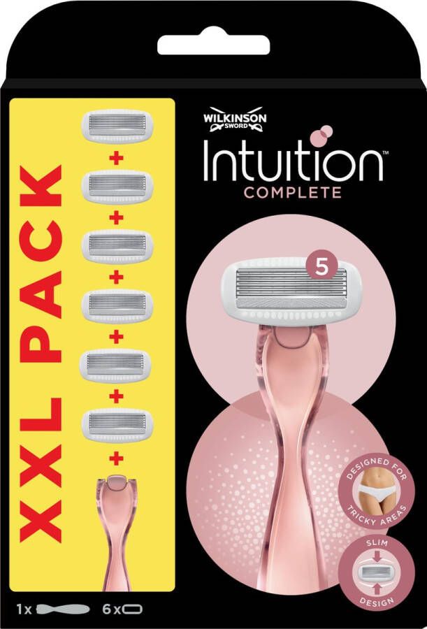 Wilkinson Sword Intuition Complete Scheermes Voordeelverpakking XXL Navulmesjes 6 stuks met Houder