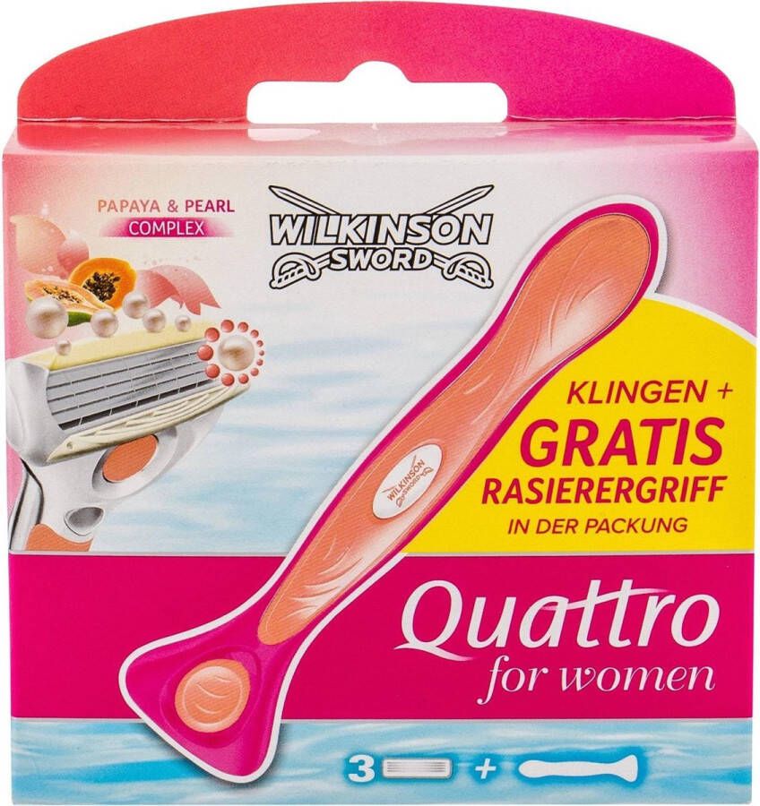 Wilkinson Sword Scheermesjes Quattro For Women 3 Mesjes+Houder