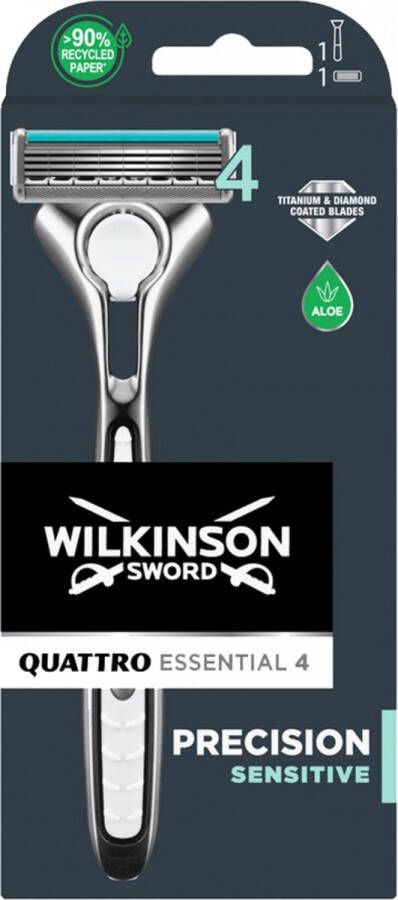 Wilkinson Men Scheermes Quattro Razor Essential 4 Sensitive 1up