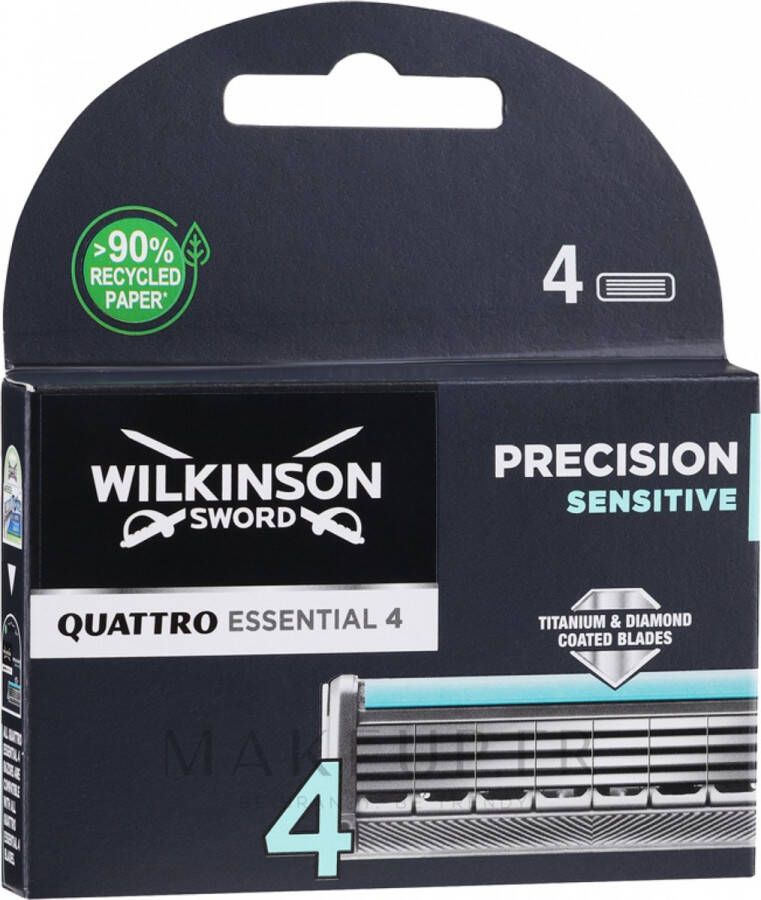 Wilkinson Sword Wilkinson Quattro Titanium Sensitive Scheermesjes 4 Stuks