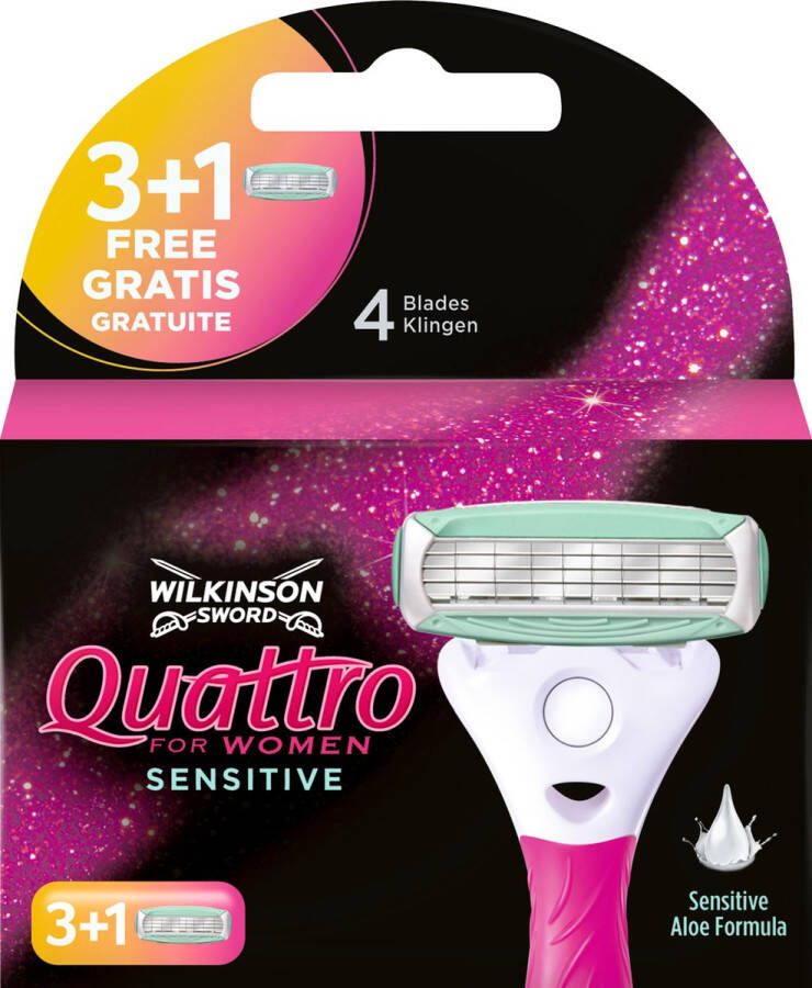 Wilkinson Sword Wilkinson Woman Scheermesjes Quattro Sensitive 4 stuks