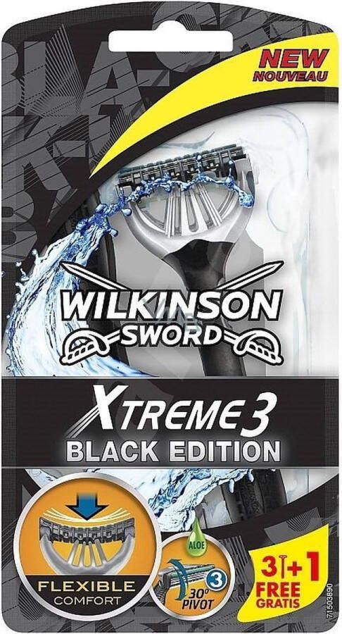 Wilkinson Sword Xtreme3 Black Edition 3+1 Wegwerpscheermesjes