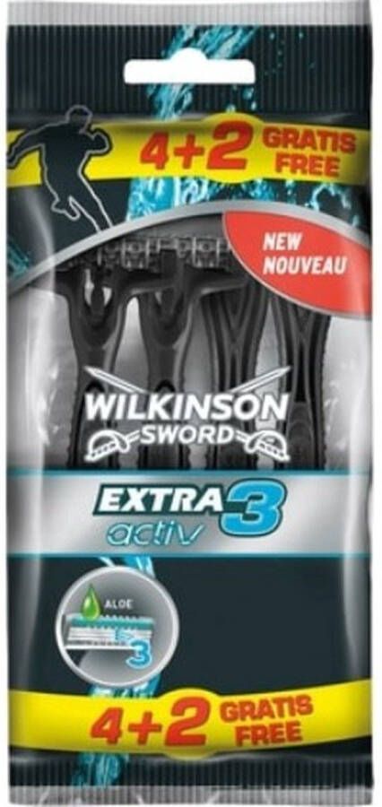 Wilkinson Wegwerpmesjes Men Extra 3 Active 4+2 stuks