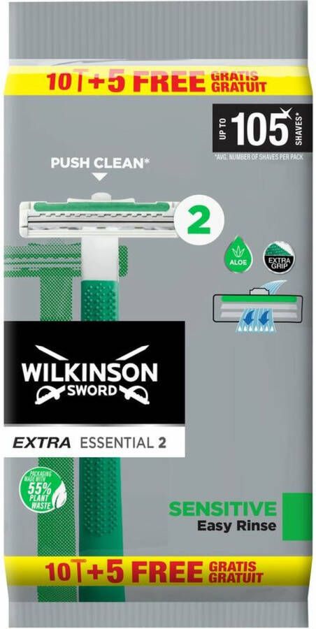 Wilkinson Extra Essential 2 Sensitive wegwerpscheermesjes voor mannen 15st