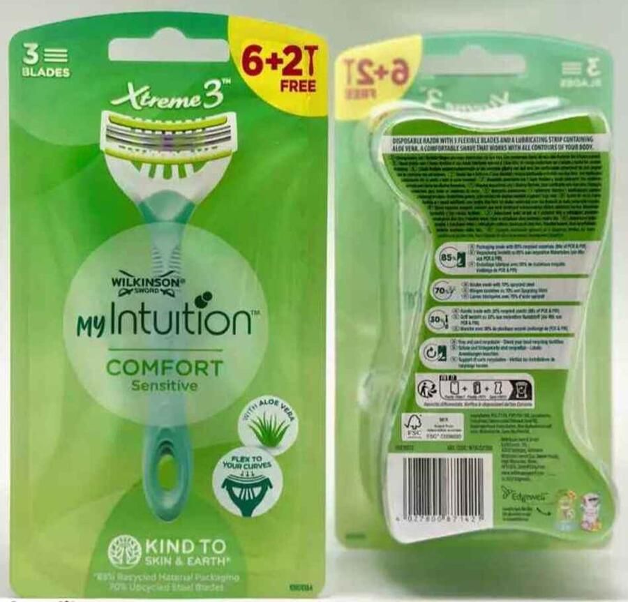 Wilkinson MyIntuition Xtreme 3 Comfort Sensitive 8 wegwerpscheermesjes