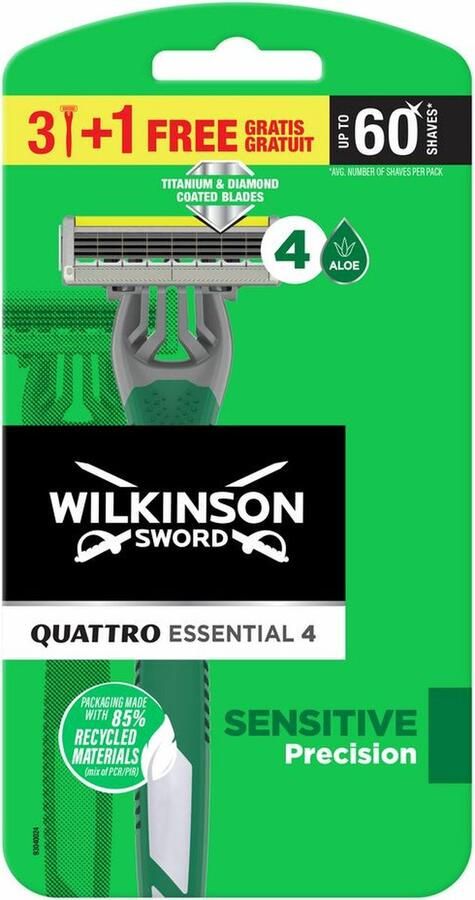 Wilkinson Wegwerpscheermesjes Quattro Essential 4 stuks
