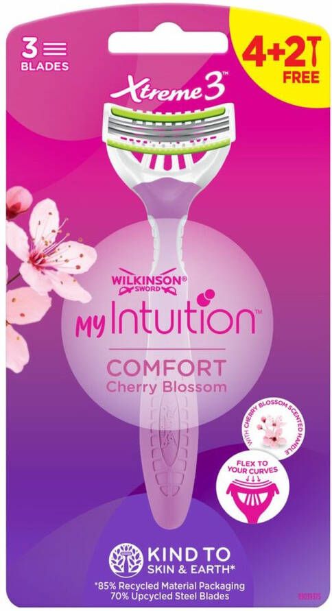 Wilkinson My Intuition Xtreme3 Comfort Cherry Blossom wegwerpscheermesjes voor vrouwen 6st