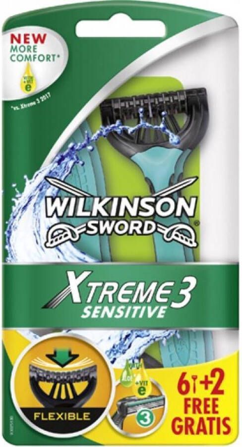 Wilkinson Xtreme3 sensitive 8 wegwerpscheermesjes