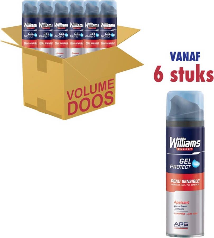 Williams Sensitive 6 x 200 ml Scheergel Voordeelverpakking