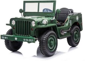 Willy's Jeep Elektrische Kinderauto 24V 3-Persoons Met Afstandsbediening Matcha