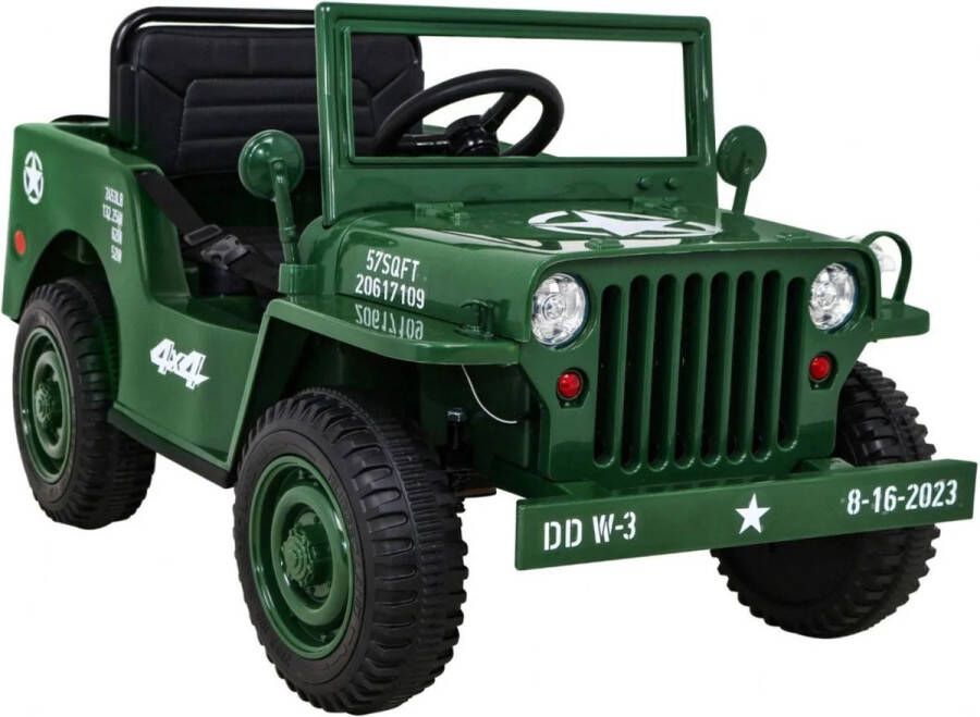 Willy's Jeep Elektrische Kinderauto Met Afstandsbediening 4x4 Matcha