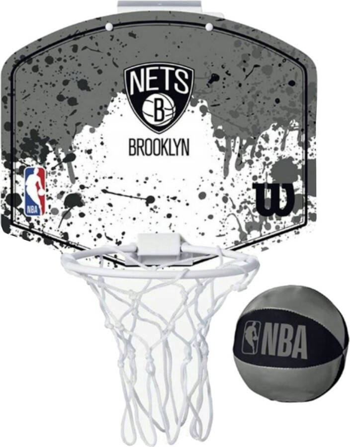 Wilson Basketbalbasket Brooklyn Nets Mini Grijs
