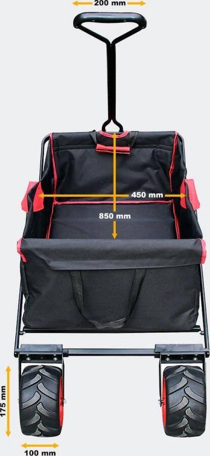Wiltec Wildanger Technik GmbH Opvouwbare transportwagen strandwagen. Bolderkar bolderwagen buggy standbuggy inklapbaar Multistrobe