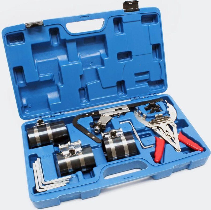 Wiltec Wildanger Technik GmbH Zuigerveertang gereedschapskoffer voor het monteren en reinigen van zuigerveren; Zuigerveer tang zuigerveren kofferset Multistrobe