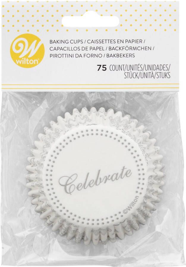 Wilton Baking Cups Celebrate Zilver 75 Stuks Cupcake en Muffin Vormpjes