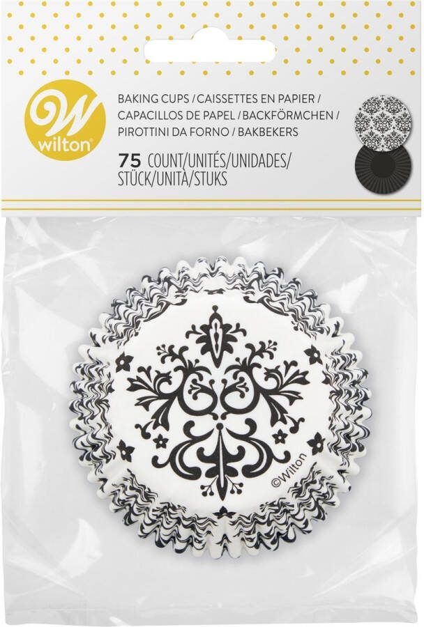 Wilton Baking Cups Zwart Wit 75 Stuks Cupcake en Muffin Vormpjes