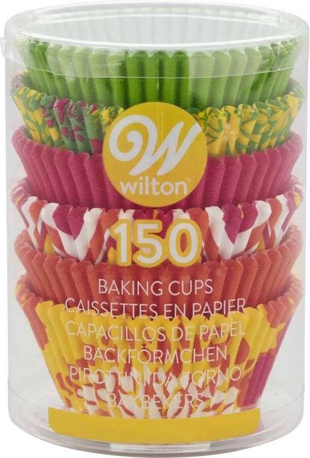 Wilton Baking Cups Neon Floral 150 Stuks Cupcake en Muffin Vormpjes