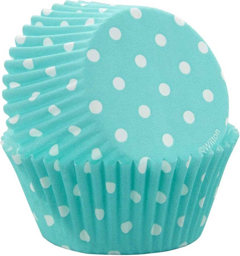 Wilton Cupcake Vormpjes Papier Muffinvorm Stippen Blauw 75 Stuks