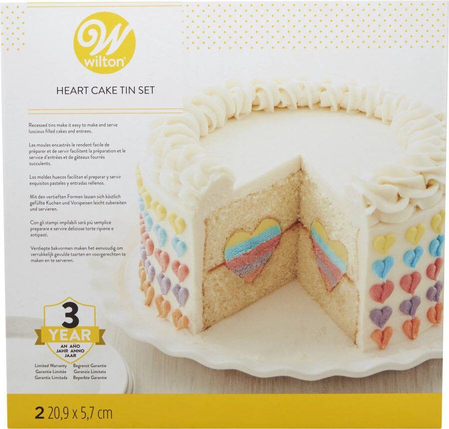 Wilton Heart Tasty-Fill Pan Set Taartpan voor Hoge Taarten RVS