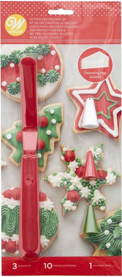 Wilton Koekjes Decoratie Set Spatel Spuitmondjes Spuitzakken