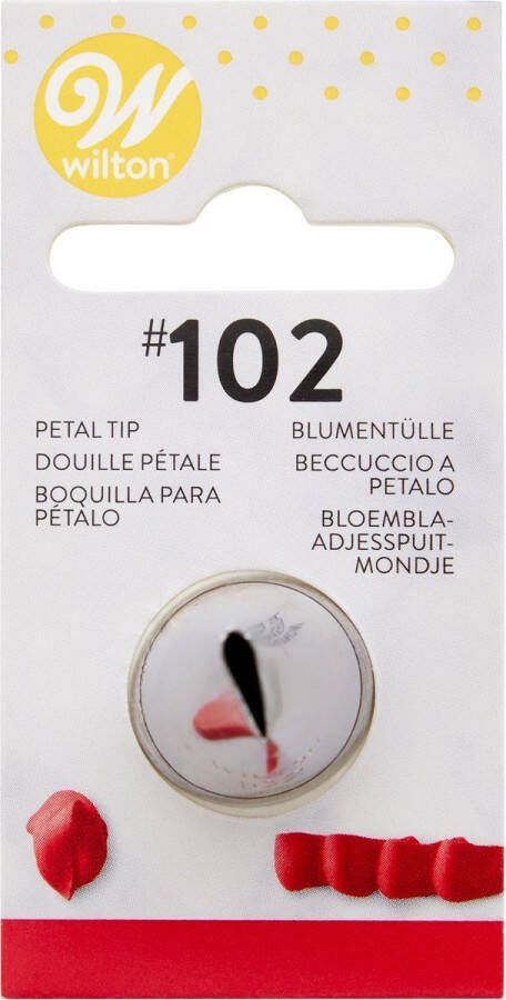 Wilton Spuitmondje Garneerspuit voor Taartdecoratie RVS #102 Petal