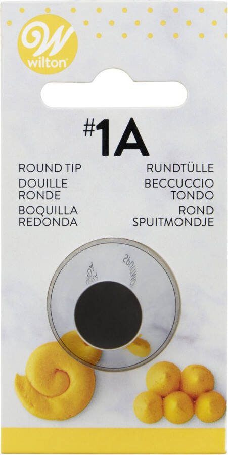 Wilton Spuitmondje Garneerspuit voor Taartdecoratie RVS #1A Rond
