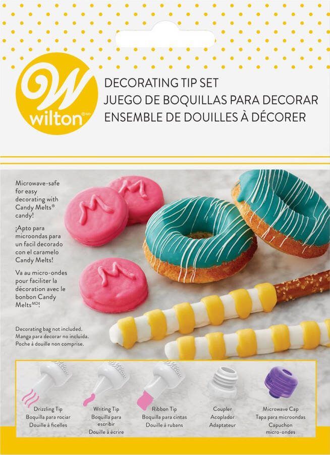 Wilton Spuitmondjes Set Candy Melt Decorating Tip RVS 5 Stuks