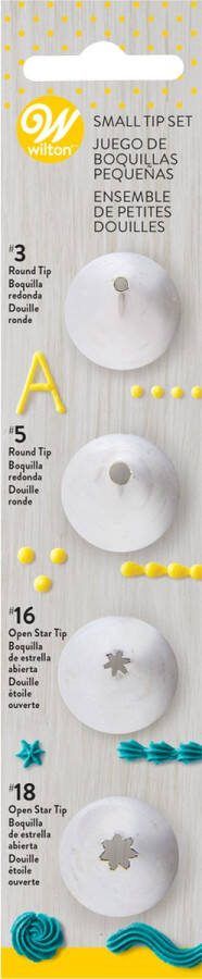 Wilton Spuitmondjes Set Garneerspuit voor Taartdecoratie RVS #003 #005 #016 #018