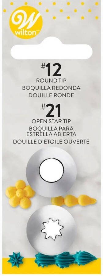 Wilton Spuitmondjes Set Garneerspuit voor Taartdecoratie RVS #012 #021