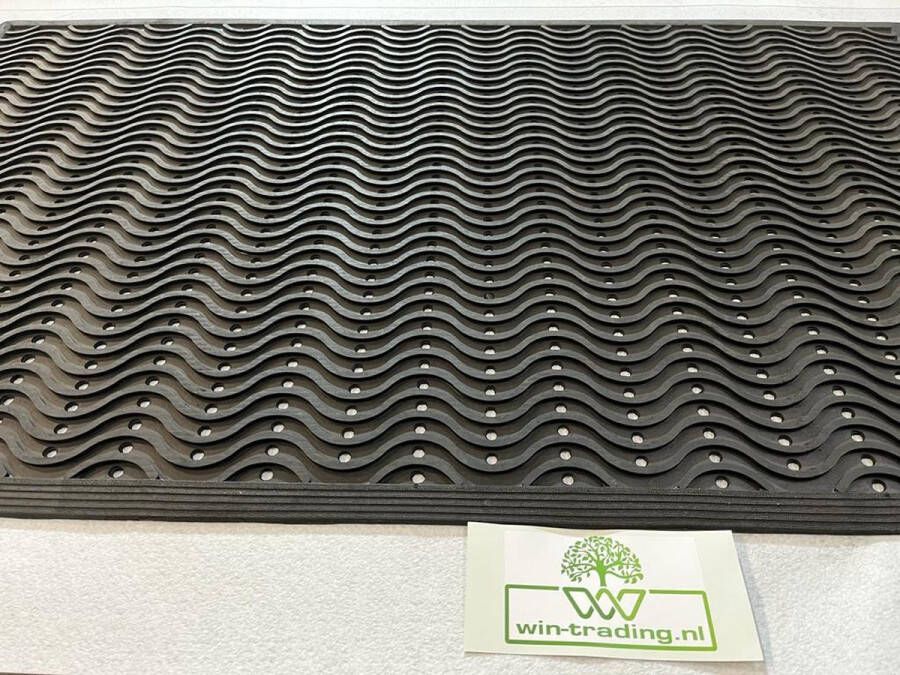 Win-trading.nl rubbermat wave rubber deurmat buitenmat schraapmat 90 x 150 cm
